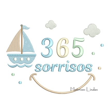 Matriz de Bordado - 365 Sorrisos Barquinho