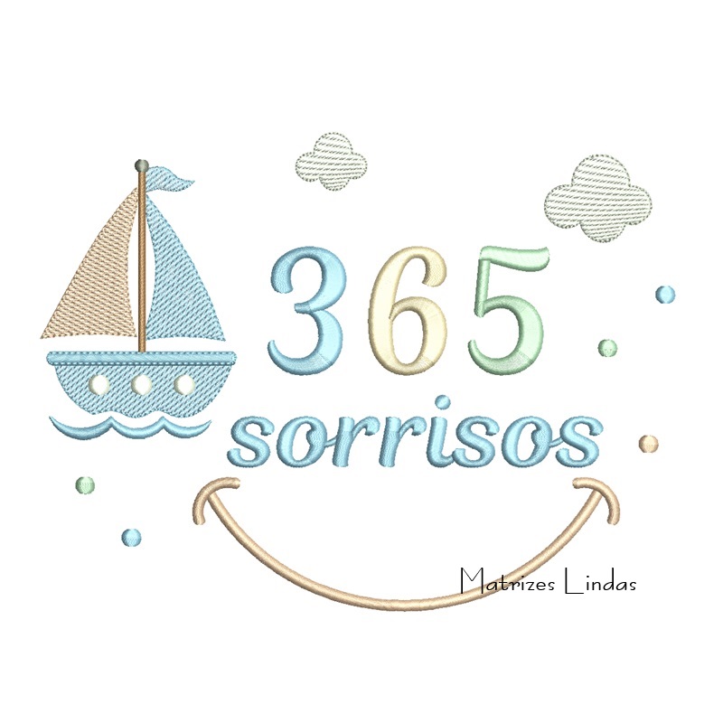 Matriz de Bordado - 365 Sorrisos Barquinho
