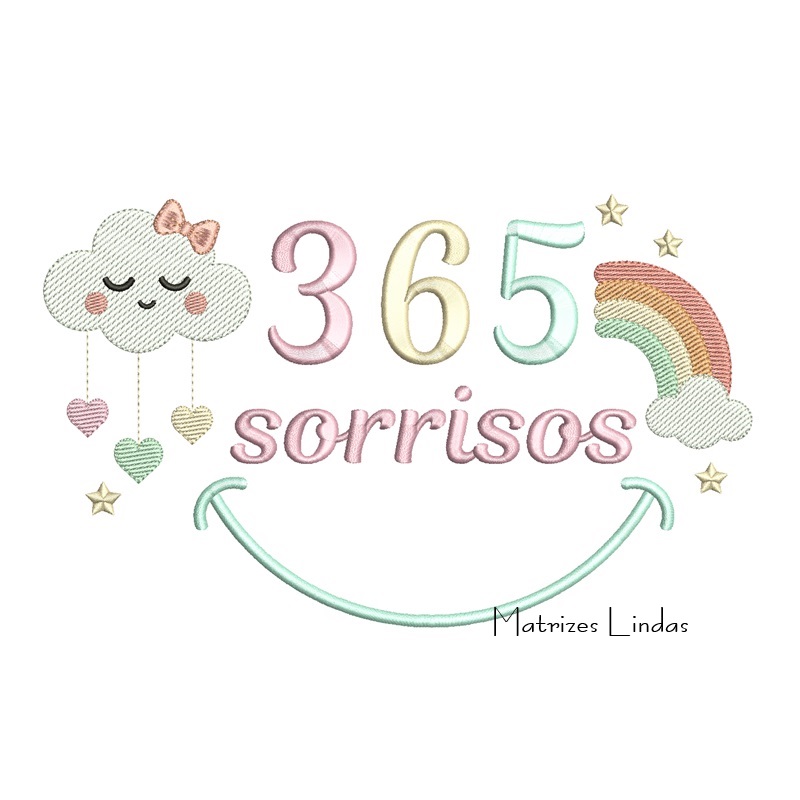 Matriz de Bordado - 365 Sorrisos Nuvenzinha