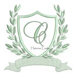 Matriz de Bordado - Brasão Folhas Letra C