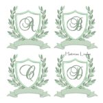 Matriz de Bordado - Coleção Alfabeto Brasão Folhas
