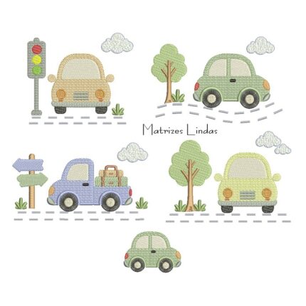 Matriz de Bordado - Coleção Carrinhos na Estrada