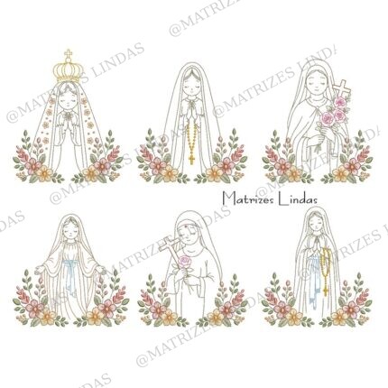 Matriz de Bordado Coleção Santinhas Flores