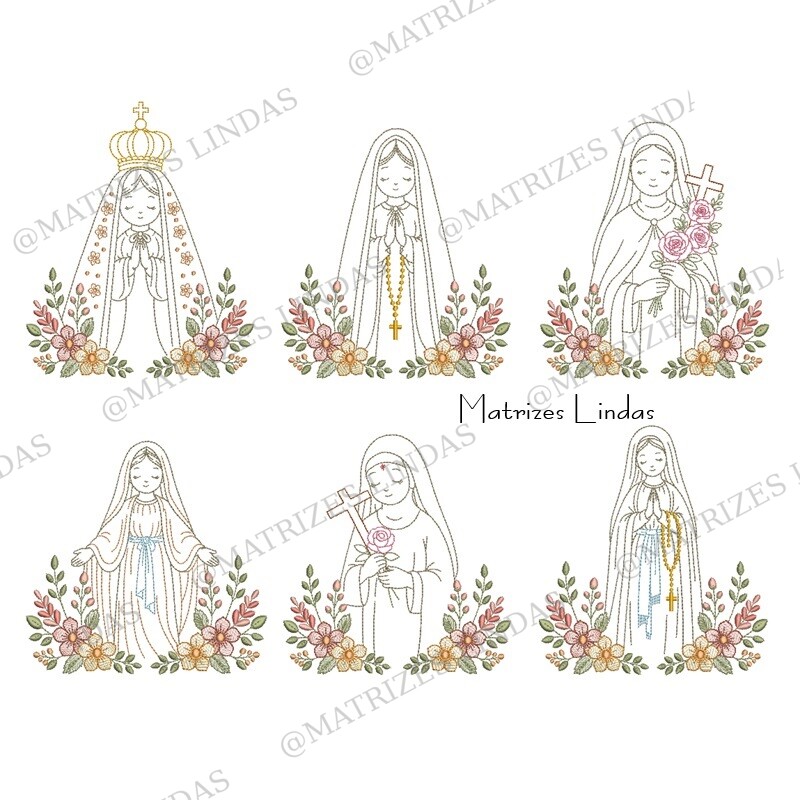 Matriz de Bordado Coleção Santinhas Flores