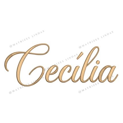 Matriz de Bordado - Nome Cecília Letra Cursiva 13