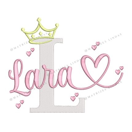 Matriz de Bordado - Nome Lara Sobreposto 03