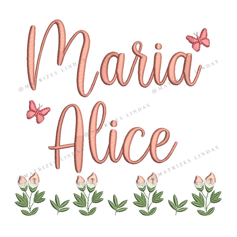 Matriz de Bordado - Nome Maria Alice 04