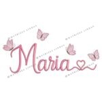Matriz de Bordado - Nome Maria com Borboletas 06
