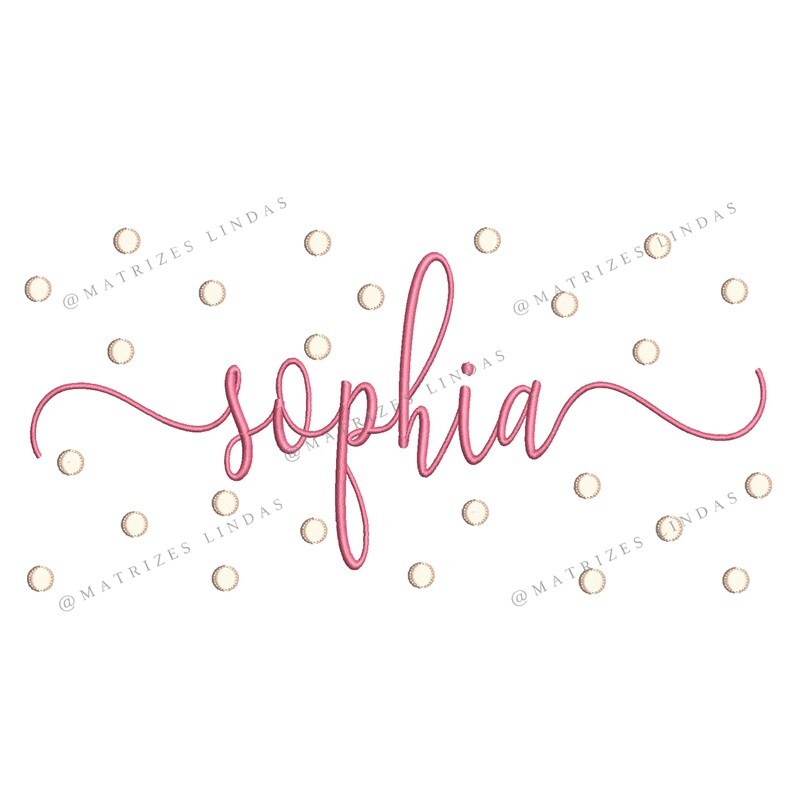 Matriz de Bordado - Nome Sophia com Poá 04