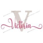 Matriz de Bordado - Nome Victória Sobreposto