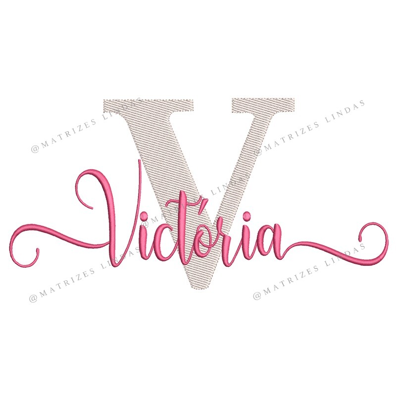 Matriz de Bordado - Nome Victória Sobreposto