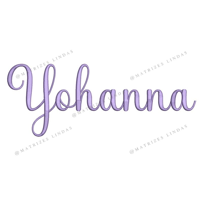 Matriz de Bordado - Nome Yohanna Letra Cursiva