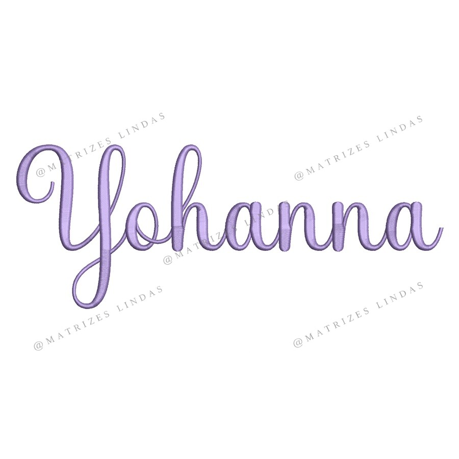 Matriz de Bordado - Nome Yohanna Letra Cursiva Matriz de Bordado - Nome Yohanna Letra Cursiva