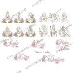 Matriz de Bordado kit santos e santas com nomes