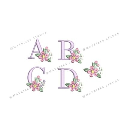 Matriz de Bordado - Coleção Mini Alfabeto Florzinha