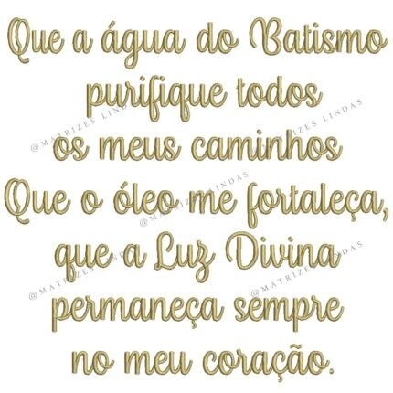 Matriz de Bordado - Frase de Batismo