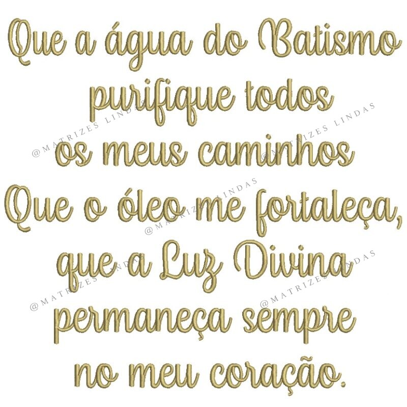 Matriz de Bordado - Frase de Batismo