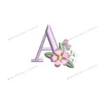 Matriz de Bordado - Letra A com Mini Florzinha