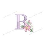 Matriz de Bordado - Letra B com Mini Florzinha
