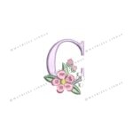 Matriz de Bordado - Letra C com Mini Florzinha