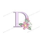 Matriz de Bordado - Letra D com Mini Florzinha