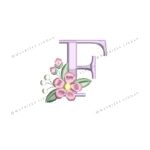Matriz de Bordado - Letra F com Mini Florzinha