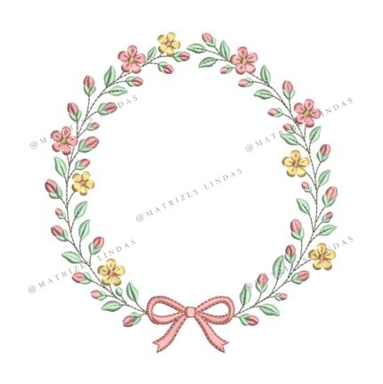 Matriz de Bordado - Moldura Flores 02