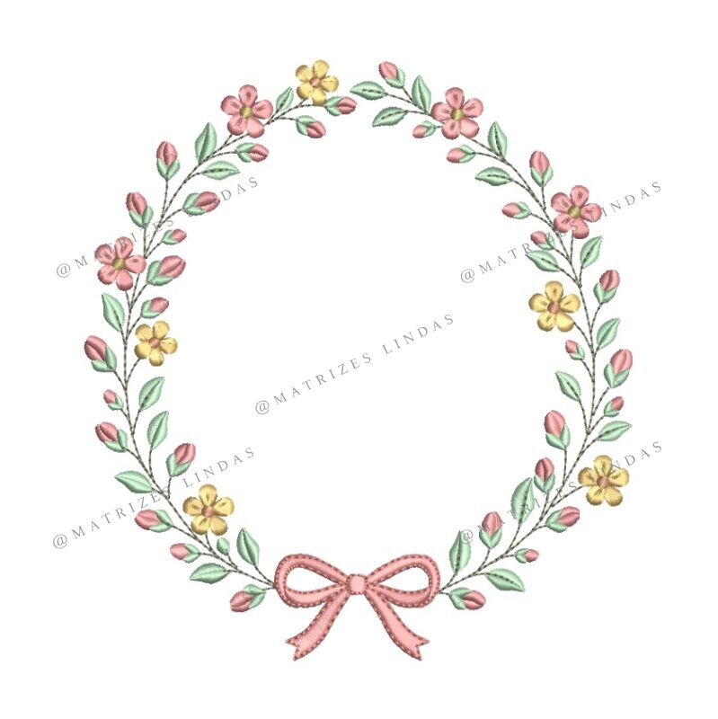 Matriz de Bordado - Moldura Flores 02