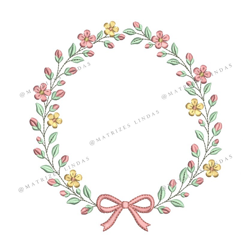 Matriz de Bordado - Moldura Flores 02 Matriz de Bordado - Moldura Flores 02