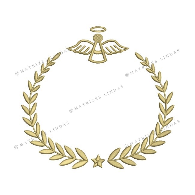 Matriz de Bordado - Moldura com Anjinho Matriz de Bordado - Moldura com Anjinho