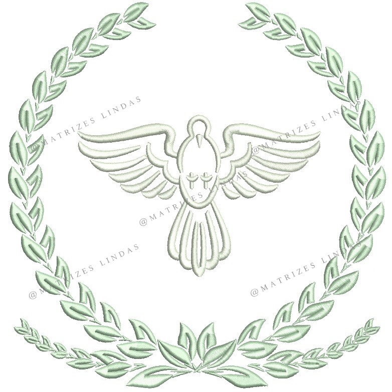 Matriz de Bordado - Moldura com Pombinha