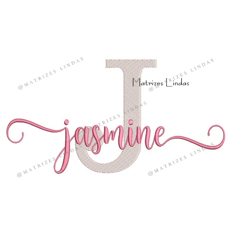 Matriz de Bordado - Nome Jasmine Sobreposto