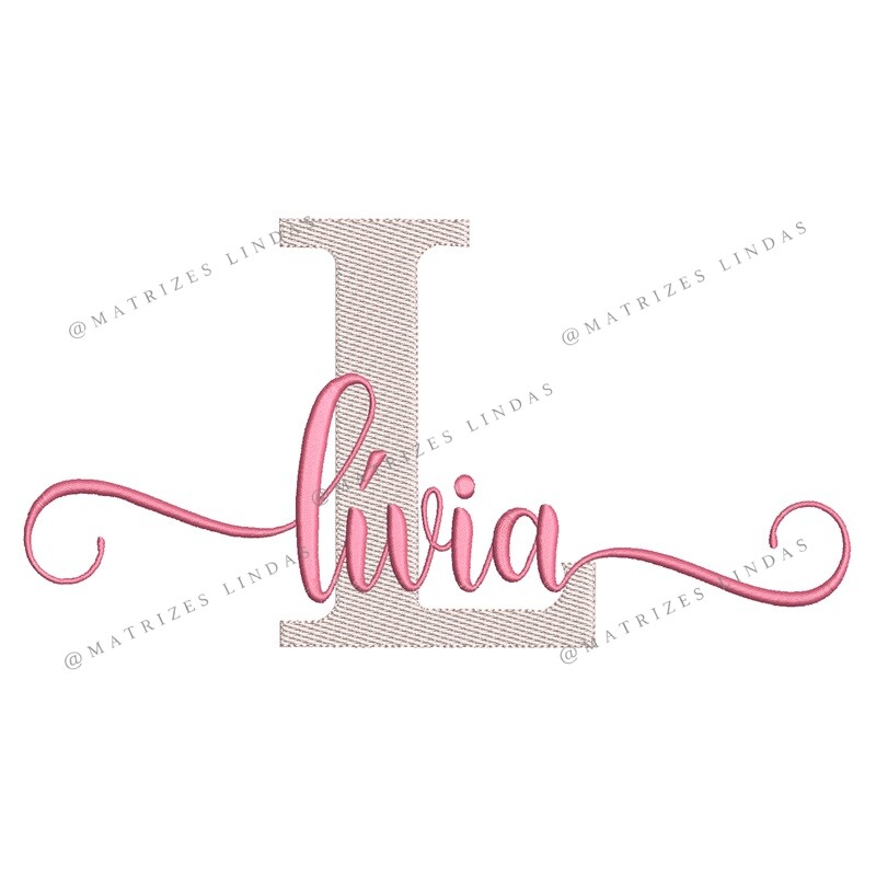 Matriz de Bordado - Nome Lívia Sobreposto