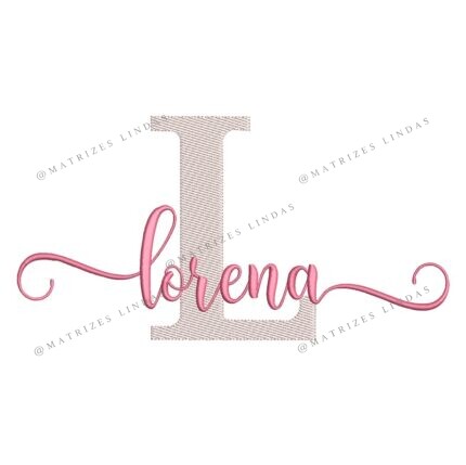 Matriz de Bordado - Nome Lorena Sobreposto