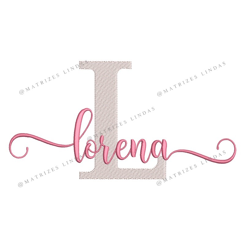 Matriz de Bordado - Nome Lorena Sobreposto