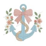 Matriz de Bordado - Âncora com Flores